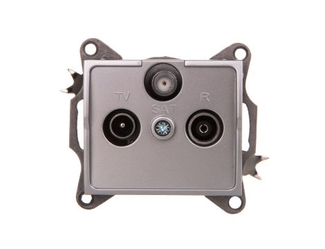 LOGI Gniazdo antenowe RTV/SAT przelotowe Srebrny 25220