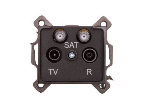 LOGI Gniazdo antenowe TV/2xSAT końcowe Grafit 25282