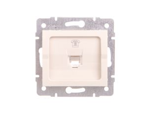 LOGI Gniazdo telefoniczne 1xRJ11 Kremowy 25165