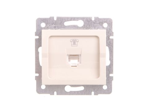 LOGI Gniazdo telefoniczne 1xRJ11 Kremowy 25165