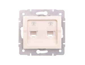 LOGI Gniazdo telefoniczne 2xRJ11 niezależne Kremowy 25166