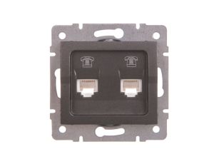 LOGI Gniazdo telefoniczne 2xRJ11 niezależne Grafit 25284