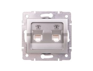 LOGI Gniazdo telefoniczne 2xRJ11 niezależne Srebrny 25225