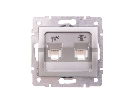 LOGI Gniazdo telefoniczne 2xRJ11 niezależne Srebrny 25225
