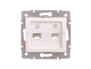 LOGI Gniazdo teleinformatyczne (RJ45 Cat 6+RJ11) Biały 25113