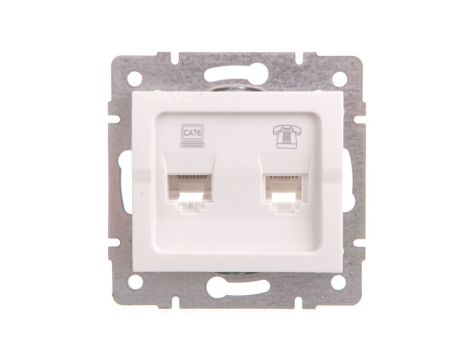 LOGI Gniazdo teleinformatyczne (RJ45 Cat 6+RJ11) Biały 25113