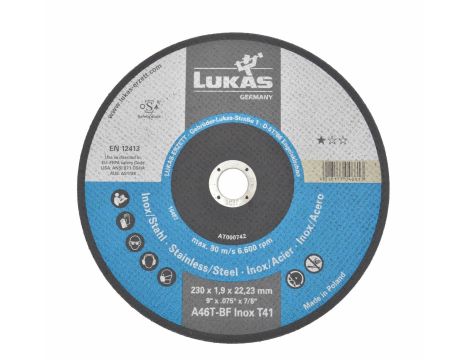 LUKAS TARCZA DO METALU 230mm x 1,9mm A46T-BF* INOX %%%