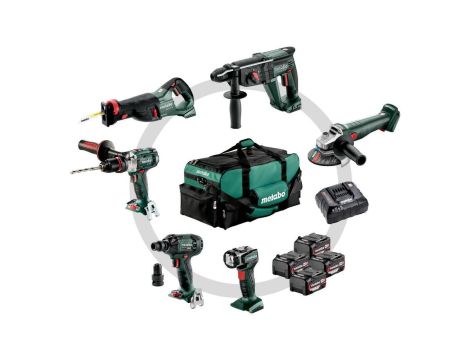 METABO ZESTAW COMBO 18V 6.1 (SB18LTX +SSW18LTX300BL +KH18LTX24 +W18L9-125QUICK +SSEP18LT +ULA) 4x4,0Ah TORBA