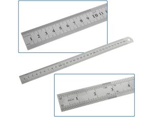 PRZYMIAR LINIOWY ZE STALI NIERDZEWNEJ 300mm GEKO