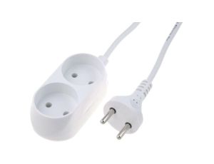 Przedłużacz 2-gniazda b/u 10A 4m /OMY 2x1/ biały PS-260