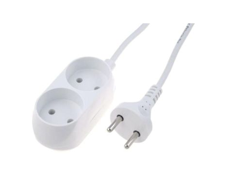 Przedłużacz 2-gniazda b/u 10A 5m /OMY 2x1/ biały PS-260