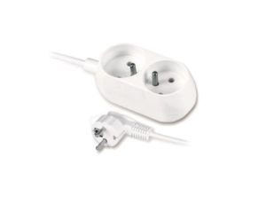 Przedłużacz 2-gniazda z/u 10A 8m /OMY 3x1/ biały PS-270