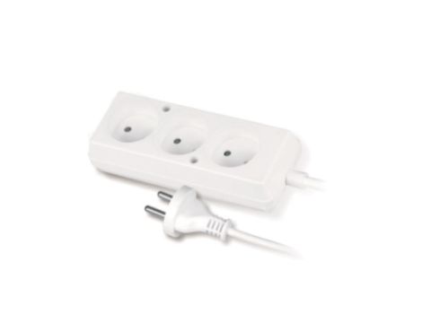 Przedłużacz 3-gniazda b/u 10A 2m /OMY 2x1/ biały PS-360