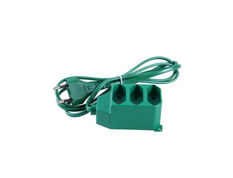 Przedłużacz 3-gniazda b/u Euro 2,5A 5m /OMYp 2x0,75/ zielony PS-362 P