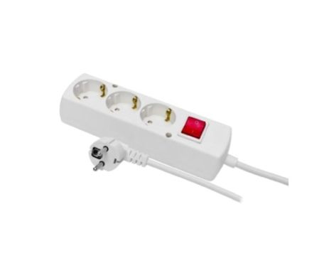 Przedłużacz z wyłącznikiem 3-gniazda z/u Schuko 10A 10m /H05VV-F 3x1/ biały PS-370S WS