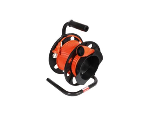 Przedłużacz ogrodowy bębnowy 1-gniazdo b/u 10A 10m /OMY 2x1/ pomarańczowy PS-160