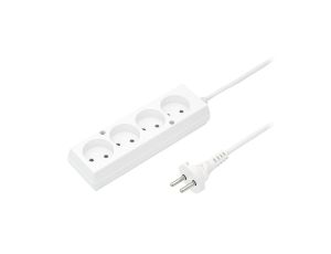 Przedłużacz 4-gniazda b/u 10A 8m /OMY 2x1/ biały PS-460