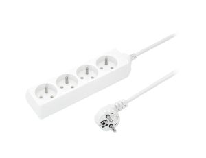 Przedłużacz 4-gniazda z/u 10A 2m /OMY 3x1/ biały PS-470