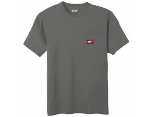 MILWAUKEE T-SHIRT Z KIESZONKĄ Z KRÓTKIM RĘKAWEM - JASNOSZARY WTSSGR-M