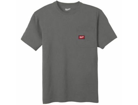 MILWAUKEE T-SHIRT Z KIESZONKĄ Z KRÓTKIM RĘKAWEM - JASNOSZARY WTSSGR-XXL