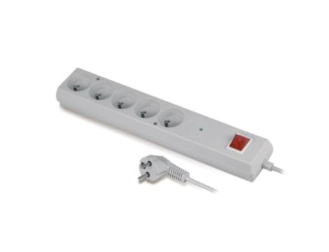 Listwa przeciwprzepięciowa PS-5PF z filtrem 5-gniazd z/u 10A 3m /OMY 3x1/ szara