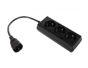 Przedłużacz do UPS 3-gniazda z/u 10A /H05VV-F 3x1 0,3m/ z wtykiem IEC C14 PS-PCU 370