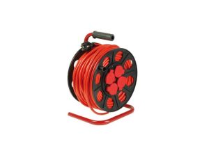 Przedłużacz bębnowy 40m H05VV-F 3x2,5 4xGS IP44 /+ termik/ pomarańczowy PS-BT IP44