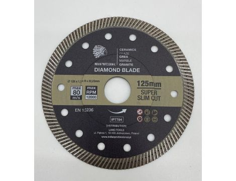 TARCZA DIAMENTOWA 125mm x 1,1mm x 22,2mm SUPER SLIM CUT  /INDIAN PROFESSIONAL