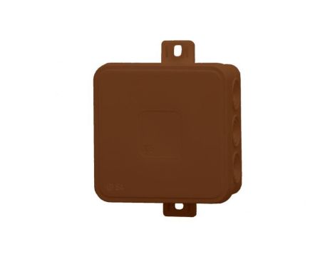 Puszka hermetyczna V6, termoplast 85x85x41 IP54, brązowa - klik, 12 osłabień