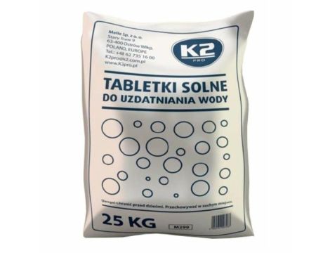 K2 TABLETKI SOLNE DO UZDATNIANIA WODY, ŚREDNICA. SÓL TABLETKOWANA 25KG