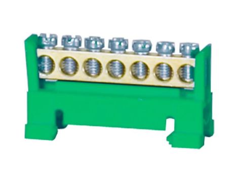 Listwa ochronna 7-modułowa 7x16mm2 niska podstawa - zielona