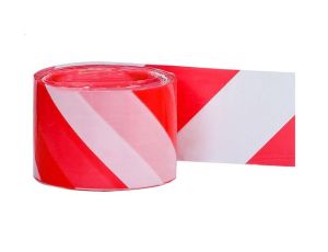 Folia ostrzegawcza biało - czerwona 100mb