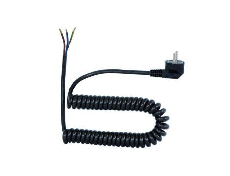Przewód spiralny z wtyczką kątową 05VVH8-F - 3x1mm2 - 3m - czarny