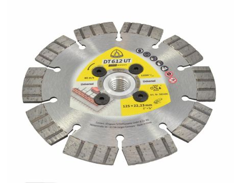 KLINGSPOR TARCZA DIAMENTOWA SEGMENTOWA 125mm x 2,4mm x 22,2mm  DT612UT Z ODSADZENIEM/DO PODCINANIA - 2