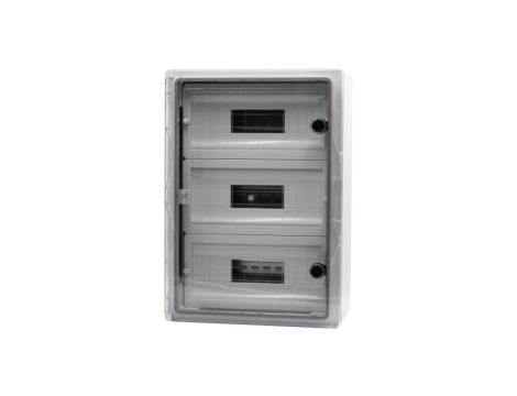 Szafa z tworzywa MP 350x500x190 mm IP65 drzwi przeźroczyste 3 rzędy 45 modułów