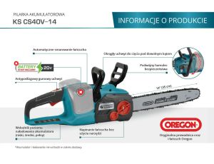 KÖNNER & SÖHNEN PIŁA ŁAŃCUCHOWA AKUMULATOROWA CS40V-14 40V 35cm BEZ AKUMULATORA - image 2