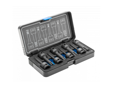 HOGERT ZESTAW KLUCZY TRZPIENIOWYCH, UDAROWYCH  TORX, 8szt., 1/2", CRMO