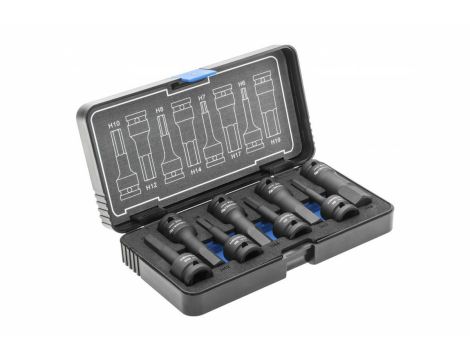 HOGERT ZESTAW KLUCZY TRZPIENIOWYCH, UDAROWYCH  HEX 8szt., 1/2", CRMO