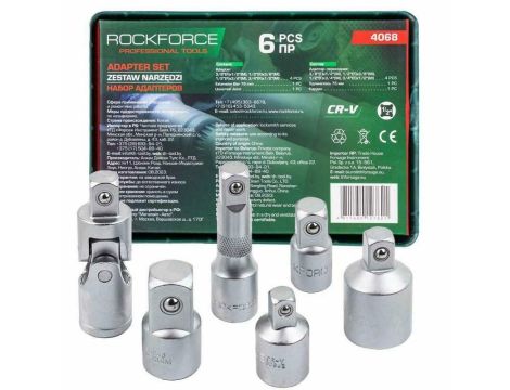 ROCKFORCE ADAPTERY 1/2 3/8 3/4"  kpl. 6el.