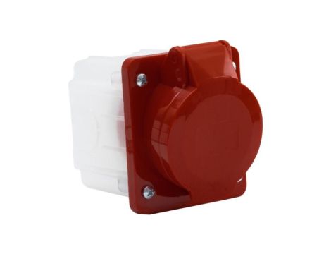 Gniazdo siłowe tablicowe skośne 16A 5p /FE/ z puszką