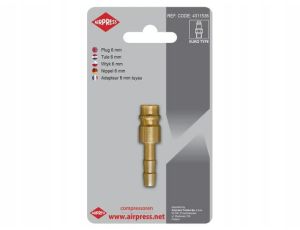 AIRPRESS.SZYBKOZŁĄCZKA WTYK NA WĄŻ  6mm