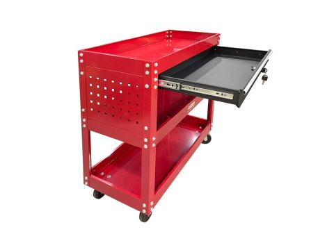 AWTOOLS WÓZEK WARSZTATOWY METALOWY 3 POZIOMY Z SZUFLADĄ - 3