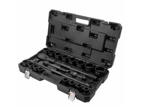 JCB ZESTAW KLUCZY UDAROWYCH 21el. 3/4" 12KĄT. (17-50mm)