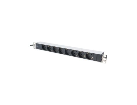 Listwa zasilająca RACK 19 1U 8 gniazd Schuko aluminium 2m DIGITUS