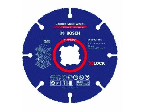 BOSCH TARCZA UNIWERSALNA 115mm DREWNO,PLASTIK,GIPS X-LOCK 2608901192