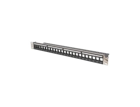 Patch panel pusty RACK 19 1U na 24 moduły keystone czarny STP DIGITUS