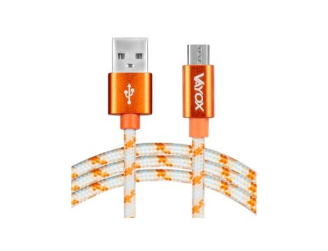Kabel USB - micro USB pomarańczowy 1,5m VA0145 Vayox