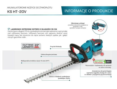 KÖNNER & SÖHNEN NOŻYCE DO ŻYWOPŁOTU AKUMULATOROWE HT-20V - 3