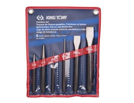 KING TONY ZESTAW WYBIJAKÓW I PRZECINAKÓW 6cz.