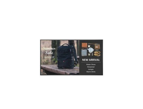 Monitor LED 43” 4K UHD Digital Signage do pracy 24/7 ze zmianą orientacji pion/poziom, wejścia HDMI, DVI, RJ-45, USB QM-4302